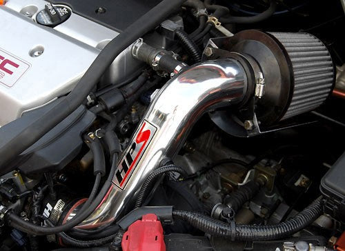 HPS Polish Shortram Air Intake Kit+Heatshield with Filter For 02-06 Acura RSX Type-S 2.0L-Air Intake Systems-BuildFastCar-827-121P-1