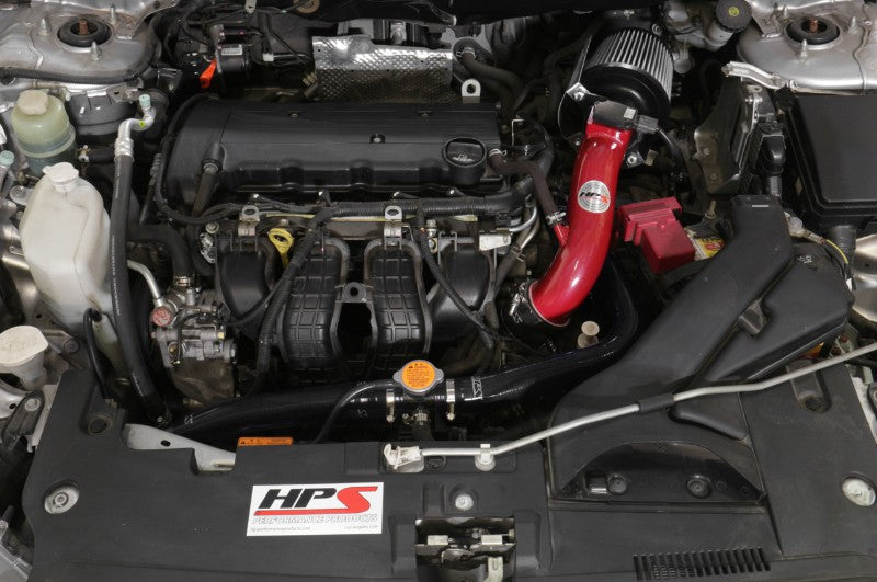 HPS Red Shortram Air Intake Kit+Heatshield with Filter For 08-14 Mitsubishi Lancer 2.0L/2.4L-Air Intake Systems-BuildFastCar-827-162R