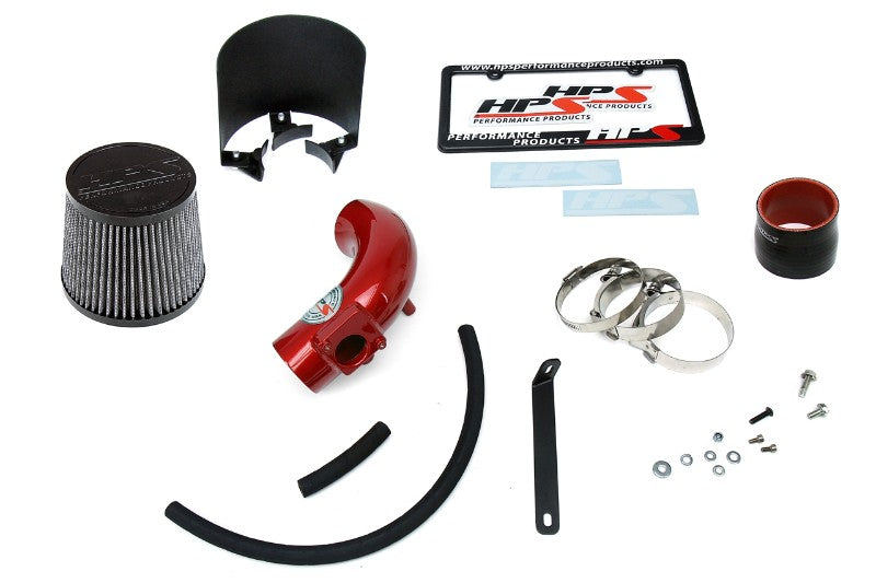 HPS Red Shortram Air Intake Kit+Heatshield with Filter For 03-09 Mazda Mazda3 2.0L/2.3L-Air Intake Systems-BuildFastCar-827-165R-1