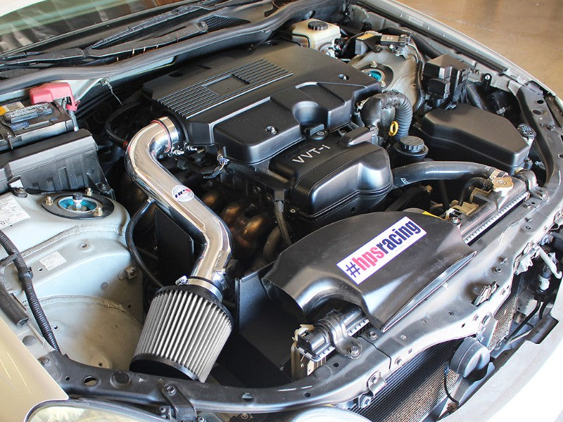 HPS Polish Shortram Air Intake+Heatshield with Filter For 01-05 Lexus GS300 3.0L-Air Intake Systems-BuildFastCar-827-260P