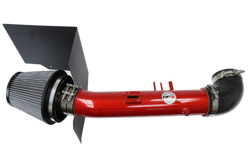 HPS Red Shortram Air Intake+Heatshield with Filter For 05-06 Toyota Tundra-Air Intake Systems-BuildFastCar-827-523R-1