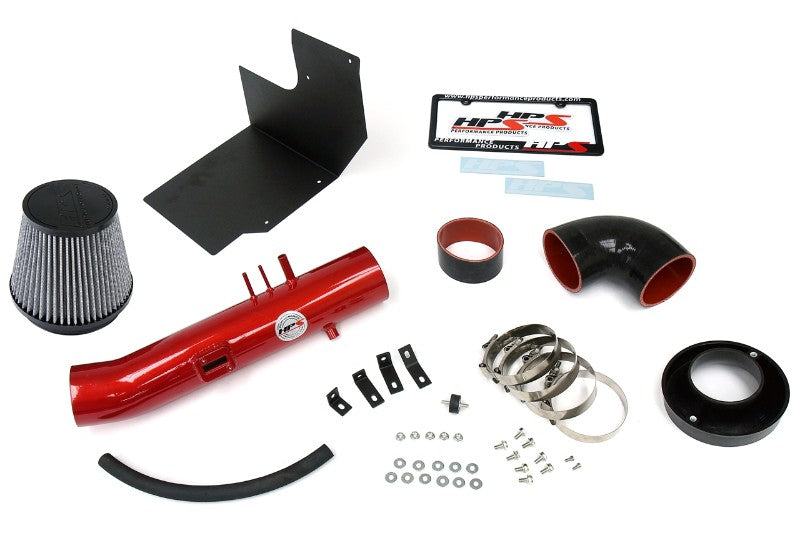 HPS Red Shortram Air Intake+Heatshield with Filter For 05-06 Toyota Tundra-Air Intake Systems-BuildFastCar-827-523R-1