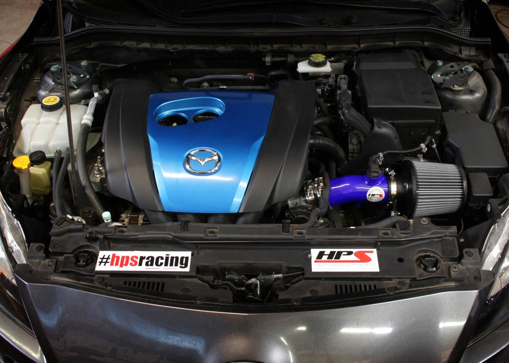 HPS Performance Blue Shortram Air Intake for 2012-2013 Mazda Mazda3 2.0L Skyactiv-Air Intake Systems-BuildFastCar-827-531BL