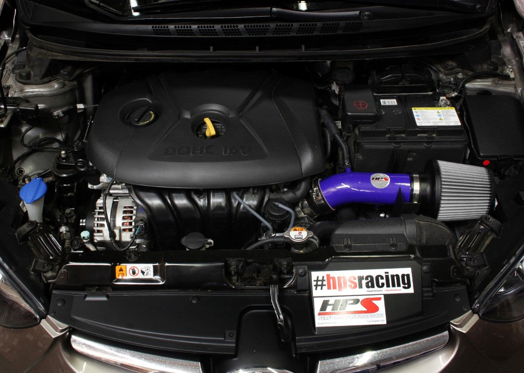 HPS Performance Blue Shortram Air Intake for 2011-2016 Hyundai Elantra 1.8L-Air Intake Systems-BuildFastCar-827-538BL