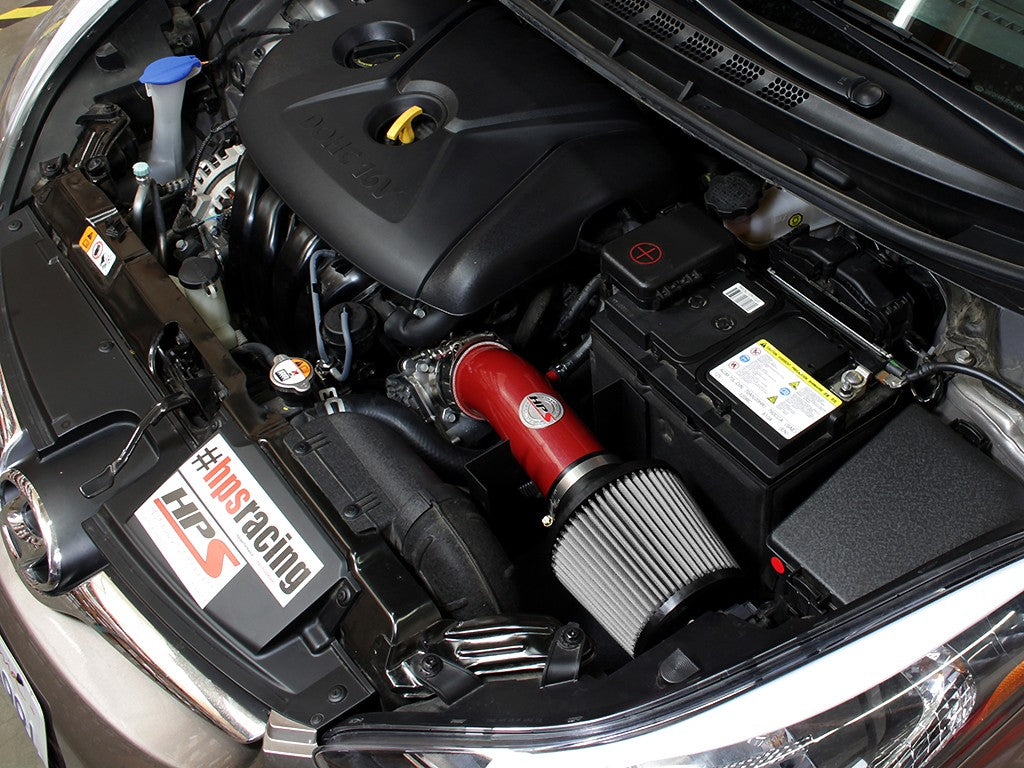 HPS Performance Red Shortram Air Intake for 2011-2016 Hyundai Elantra 1.8L-Air Intake Systems-BuildFastCar-827-538R