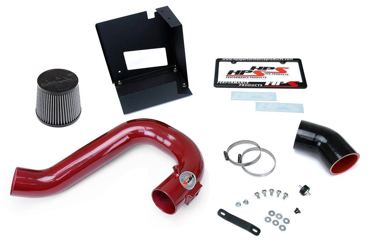 HPS Performance Red Shortram Air Intake for 2015-2017 Subaru WRX 2.0L Turbo-Air Intake Systems-BuildFastCar-827-545R