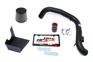 HPS Black Shortram Air Intake+Heatshield with Filter For 14-15 Ford Fiesta ST-Air Intake Systems-BuildFastCar-827-553WB