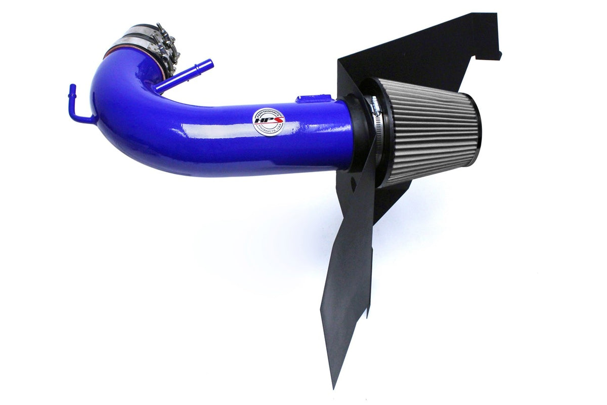 HPS Performance Blue Shortram Air Intake for 2015-2017 Ford Mustang GT V8 5.0L-Air Intake Systems-BuildFastCar-827-556BL