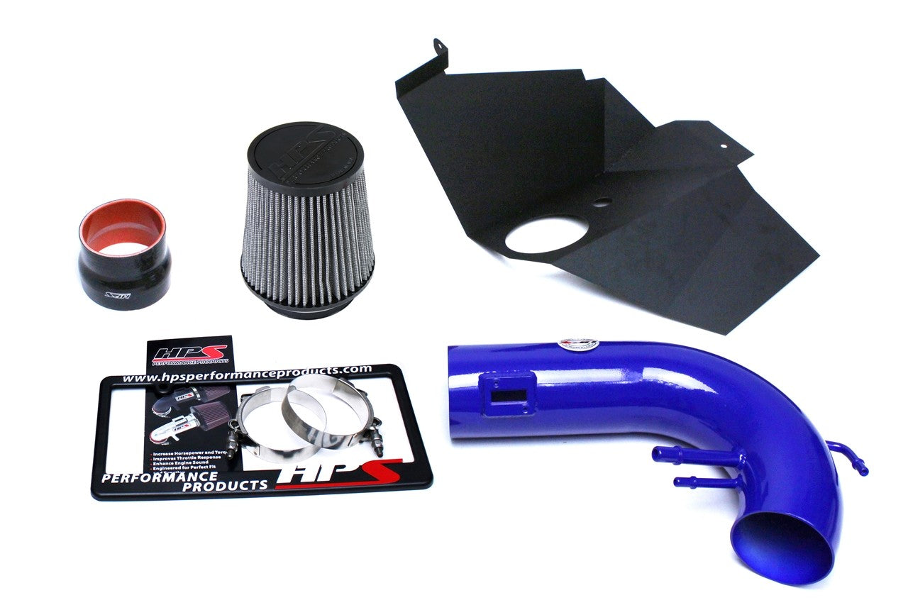 HPS Performance Blue Shortram Air Intake for 2015-2017 Ford Mustang GT V8 5.0L-Air Intake Systems-BuildFastCar-827-556BL