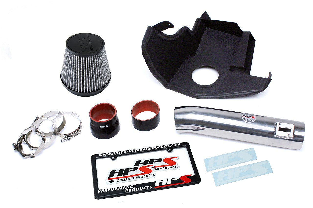 HPS Performance Polish Shortram Air Intake for 2011-2014 Ford Mustang 3.7L V6-Air Intake Systems-BuildFastCar-827-561P