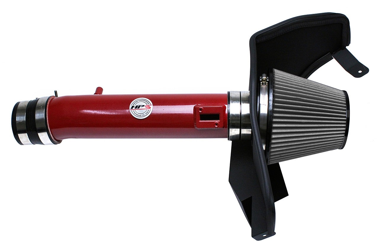 HPS Performance Red Shortram Air Intake for 2011-2014 Ford Mustang 3.7L V6-Air Intake Systems-BuildFastCar-827-561R