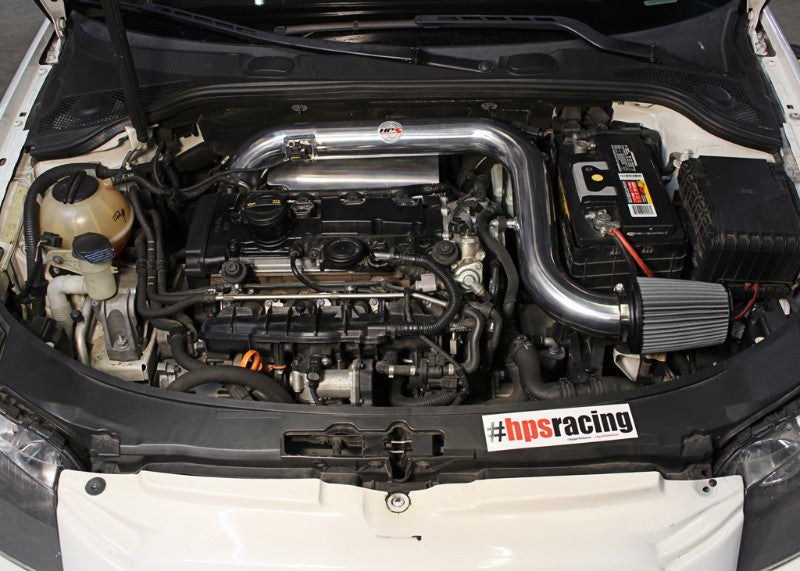 HPS Black Shortram Air Intake+Heatshield with Filter For 06-08 Audi A3 2.0T FSI-Air Intake Systems-BuildFastCar-827-565WB-1
