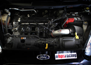 HPS Black Shortram Air Intake+Heatshield with Filter For 14-15 Ford Fiesta 1.6L-Air Intake Systems-BuildFastCar-827-580WB