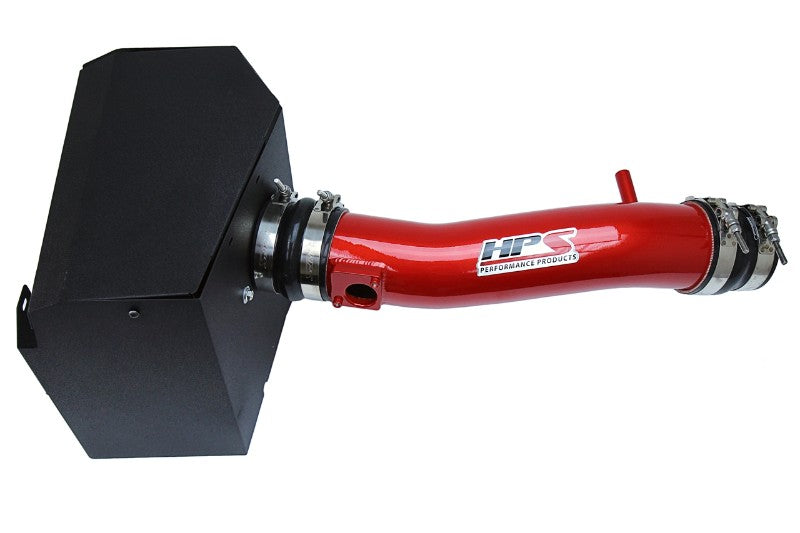 HPS Red Shortram Air Intake+Heatshield with Filter For 16-19 Toyota Tacoma-Air Intake Systems-BuildFastCar-827-595R