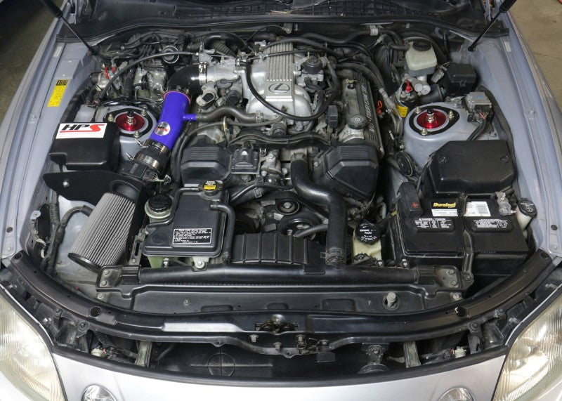 HPS Blue Shortram Air Intake+Heatshield+Filter For 96-97 Lexus SC400 4.0L V8-Air Intake Systems-BuildFastCar-827-596BL