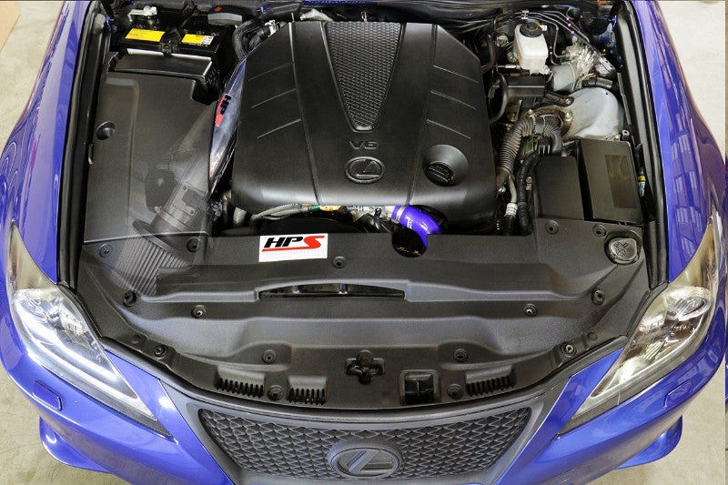 HPS Black Shortram Air Intake+Heatshield with Filter For 06-13 Lexus IS350-Air Intake Systems-BuildFastCar-827-597WB-1