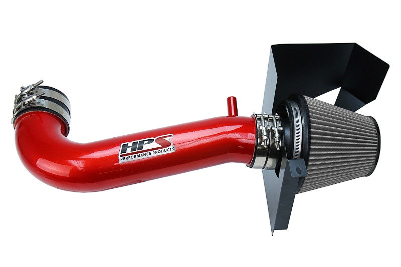 HPS Red Shortram Air Intake Kit+Heatshield with Filter For 11-17 Dodge Charger-Air Intake Systems-BuildFastCar-827-600R-1