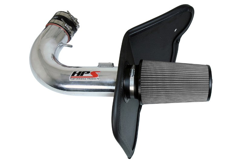 HPS Polish Shortram Air Intake+Heatshield with Filter For 10-15 Chevy Camaro SS-Air Intake Systems-BuildFastCar-827-607P