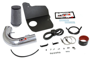 HPS Polish Shortram Air Intake+Heatshield with Filter For 10-15 Chevy Camaro SS-Air Intake Systems-BuildFastCar-827-607P