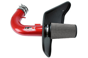 HPS Red Shortram Air Intake+Heatshield with Filter For 10-15 Chevy Camaro SS-Air Intake Systems-BuildFastCar-827-607R