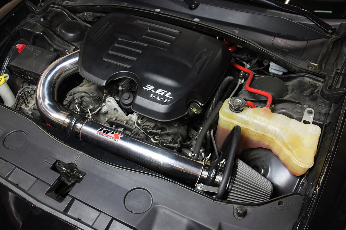 HPS Performance Red Shortram Air Intake for 2011-2018 Dodge Charger 3.6L V6-Air Intake Systems-BuildFastCar-827-624R-1