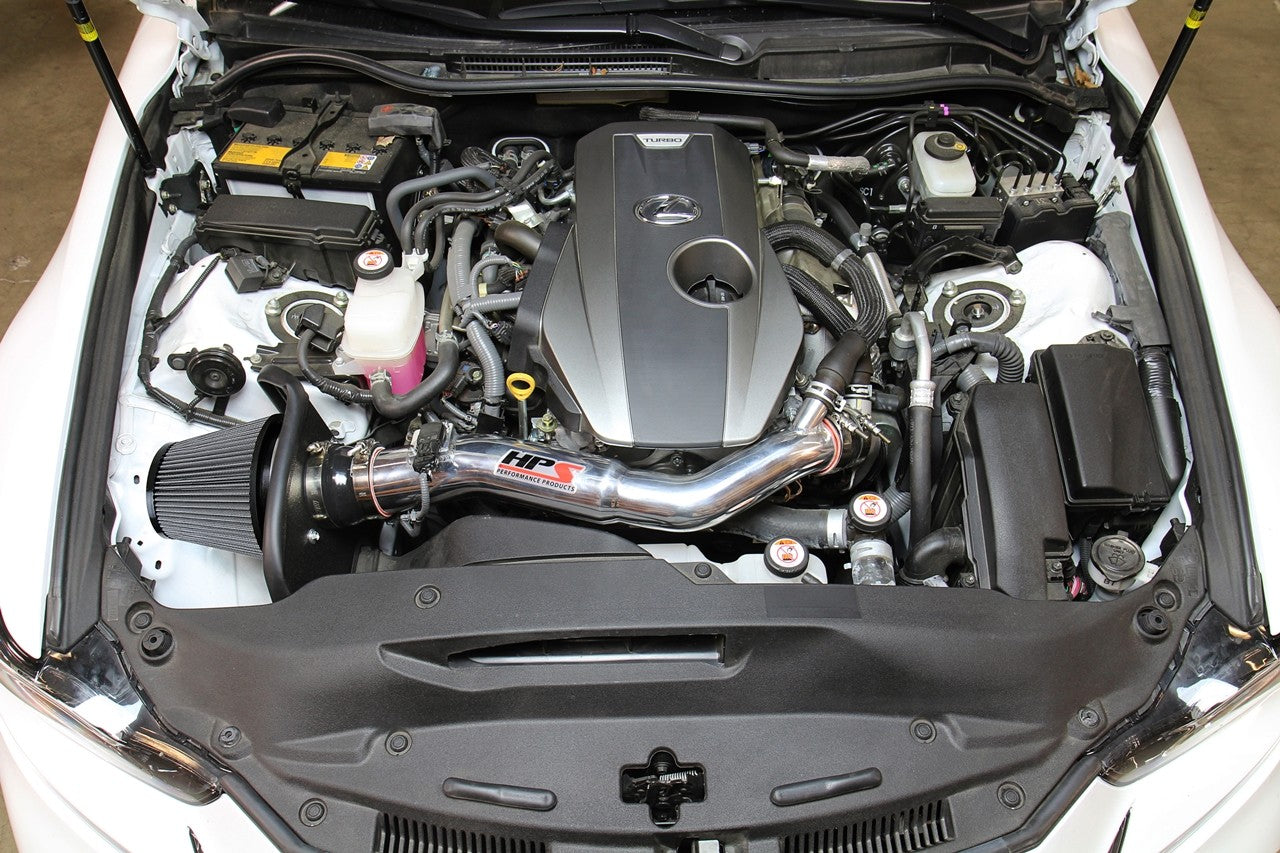 HPS Performance Black Shortram Air Intake for 2016-2017 Lexus IS200t 2.0L Turbo-Air Intake Systems-BuildFastCar-827-633WB-1