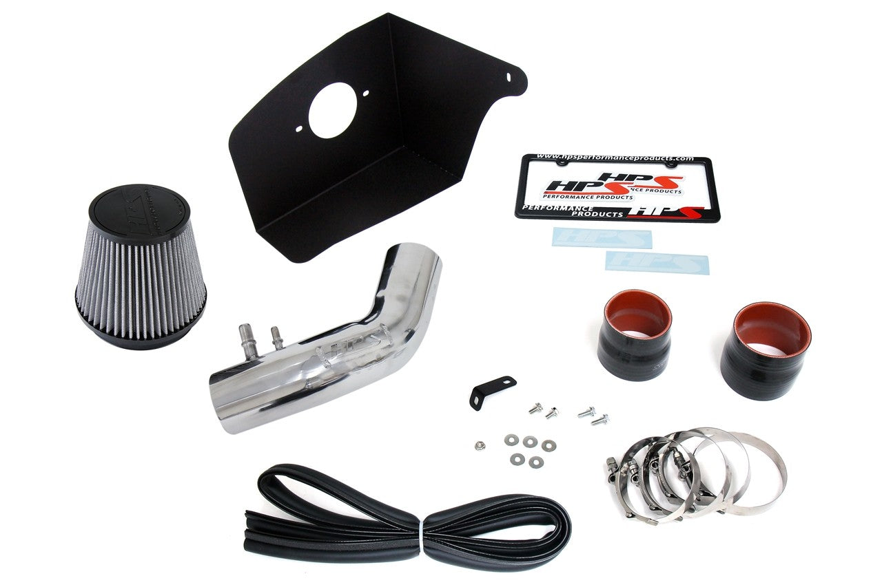 HPS Performance Polish Cold Air Intake Kit for 15-17 Ford Mustang 3.7L V6-Air Intake Systems-BuildFastCar-827-638P