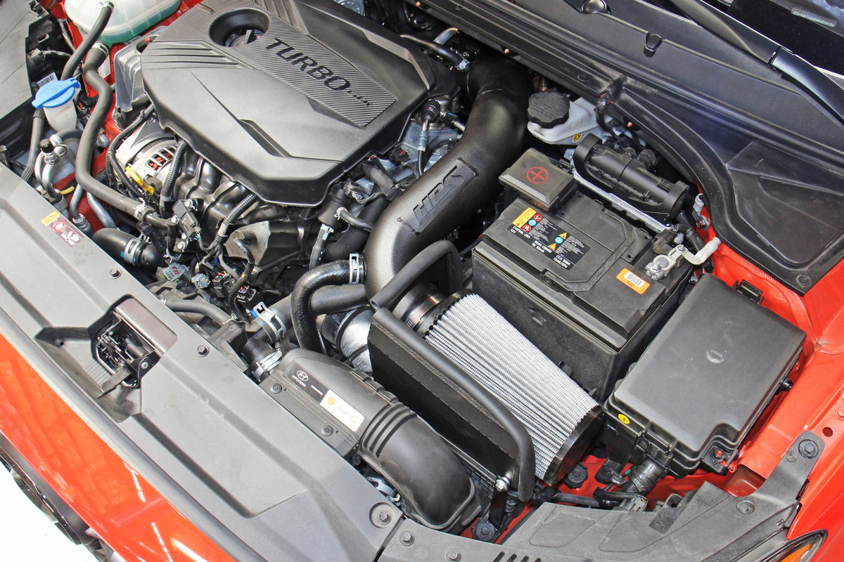 HPS Cold Air Intake Kit 19-20 Hyundai Veloster 1.6L Turbo Red Short Cool Ram Heat Shield 827-678R