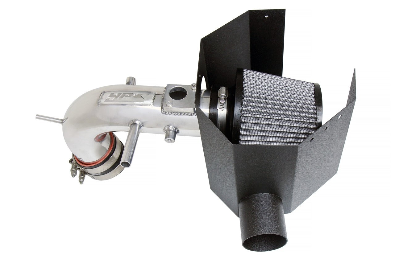 HPS Polish Shortram Air Intake with Heat Shield For 12-17 Toyota Camry 2.5L XV50
