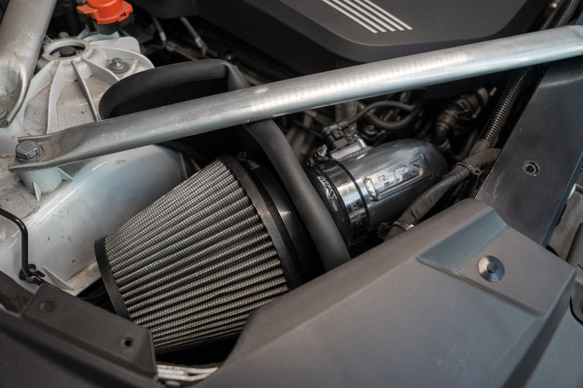 HPS Red Shortram Air Intake Heat Shield Kit For 19-23 BMW X5 / 20-23 X6 / 19-22 X7 3.0L B58