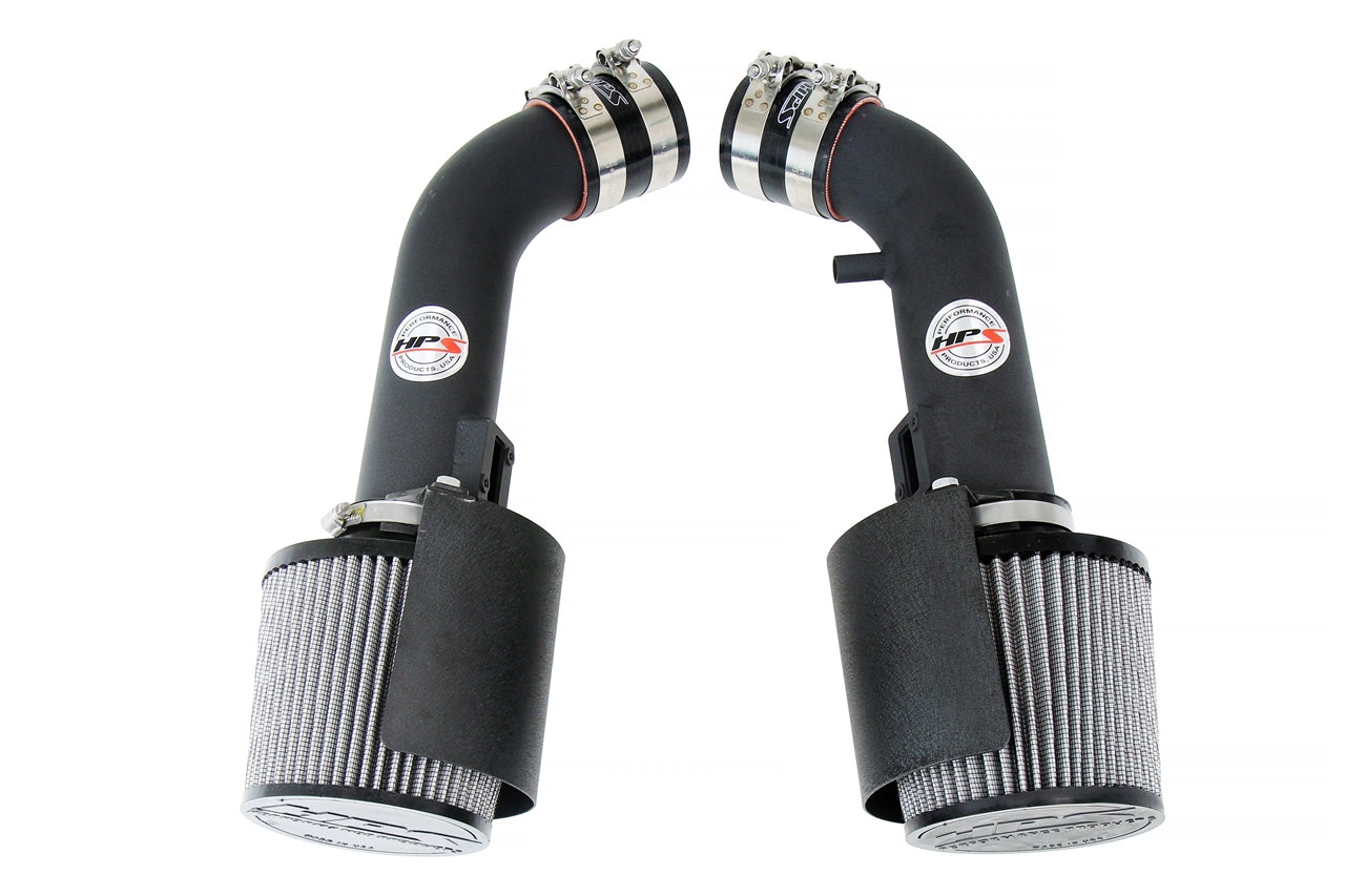 HPS Black Shortram Air Intake Kit w/Heat Shield For 08-13 Infiniti G37/09-22 Nissan 370Z 3.7L V6 Z34