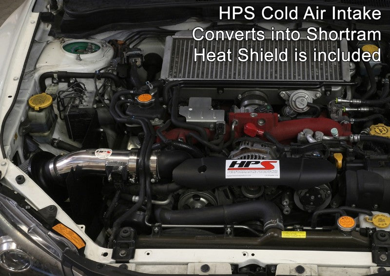 HPS Polish Cold Air Intake Kit with Filter For 08-14 Subaru WRX STI 2.5L Turbo-Air Intake Systems-BuildFastCar-837-566P-1