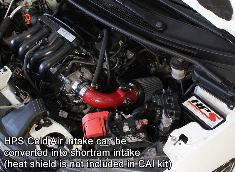 HPS Red Cold Air Intake Kit with Filter For 15-18 Honda Fit 1.5L Manual Trans-Air Intake Systems-BuildFastCar-837-568R