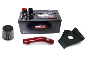 HPS Red Cold Air Intake Kit with Filter For 15-17 Subaru WRX STI 2.5L Turbo-Air Intake Systems-BuildFastCar-837-573R-1