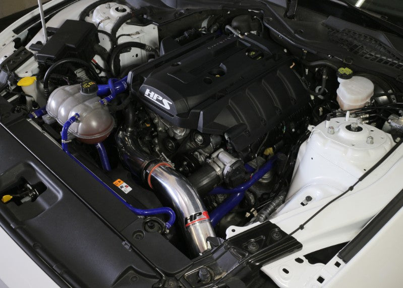 HPS Polish Cold Air Intake with Filter For 15-17 Ford Mustang Ecoboost 2.3L-Air Intake Systems-BuildFastCar-837-575P