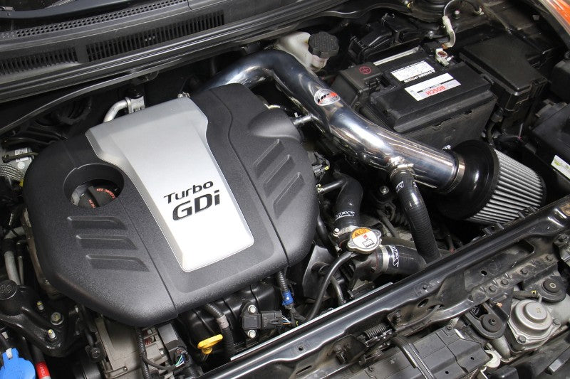 HPS Polish Cold Air Intake Kit with Filter For 13-17 Hyundai Veloster 1.6L Turbo-Air Intake Systems-BuildFastCar-837-605P