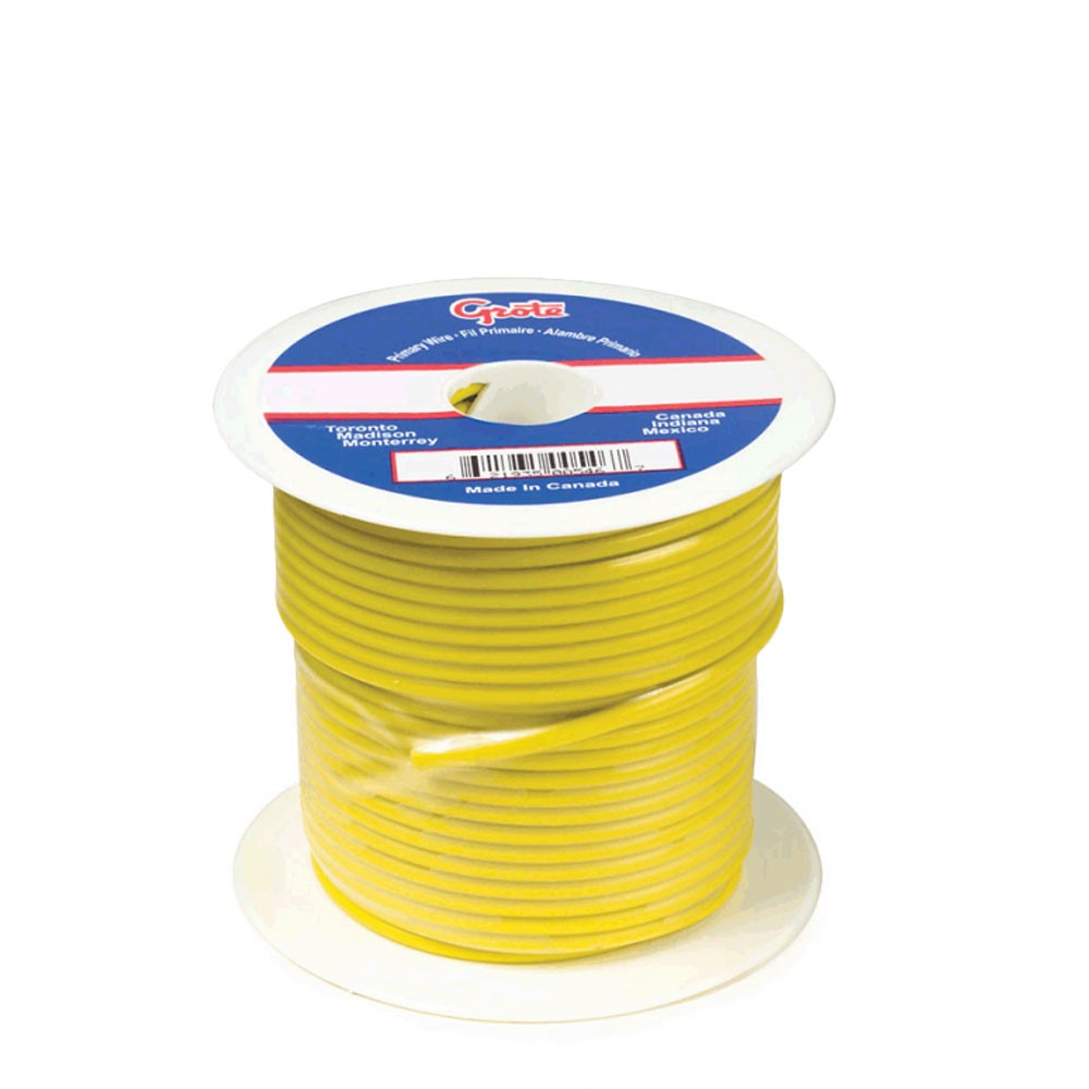 Grote 87-7011 100' FT Length (Yellow) 60V 14GA General Purpose Thermo  Plastic Wire [100% Copper/PVC Insulation]