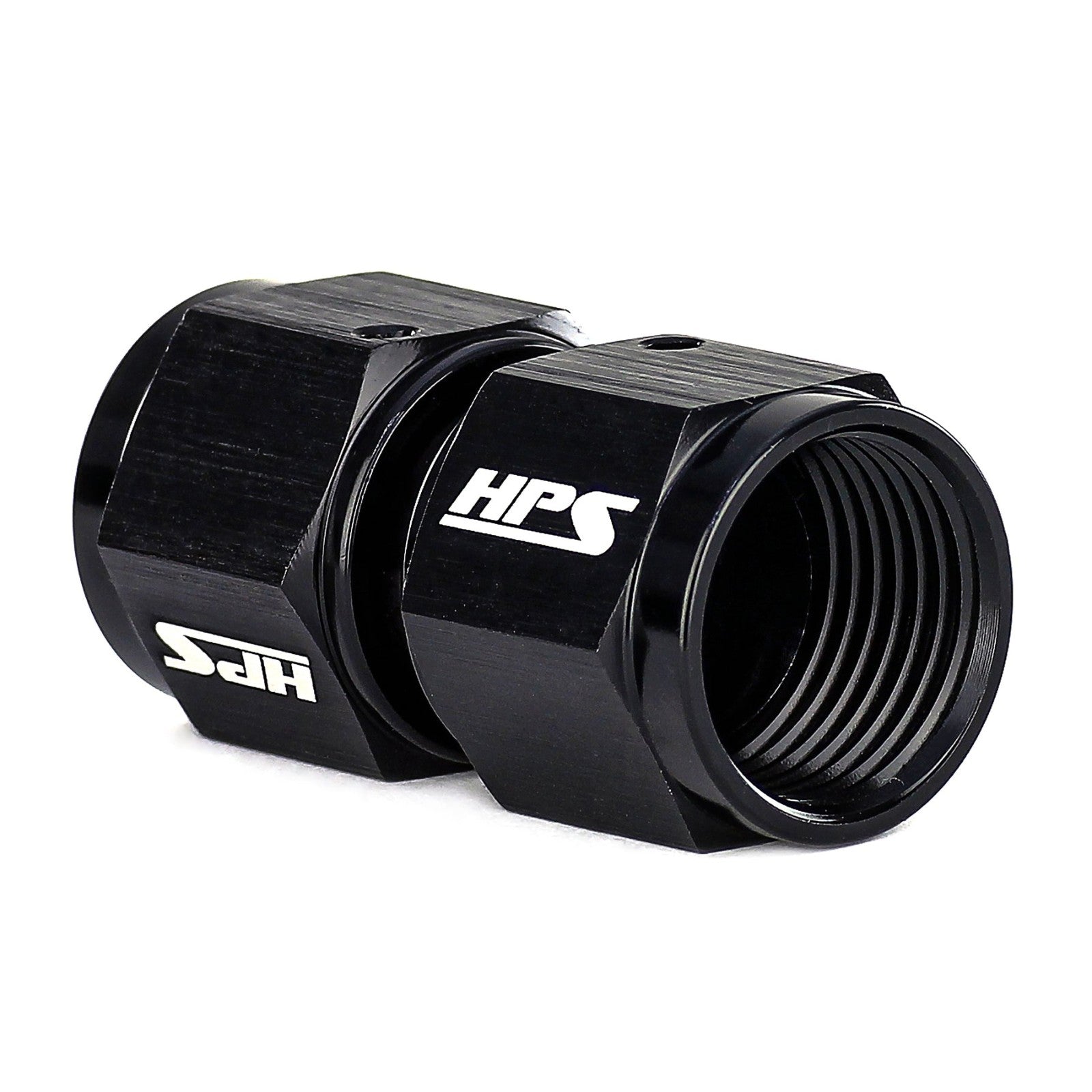 HPS AN Female to Female Swivel Coupling Adapter Fitting, Straight, AN -12, Black Aluminum