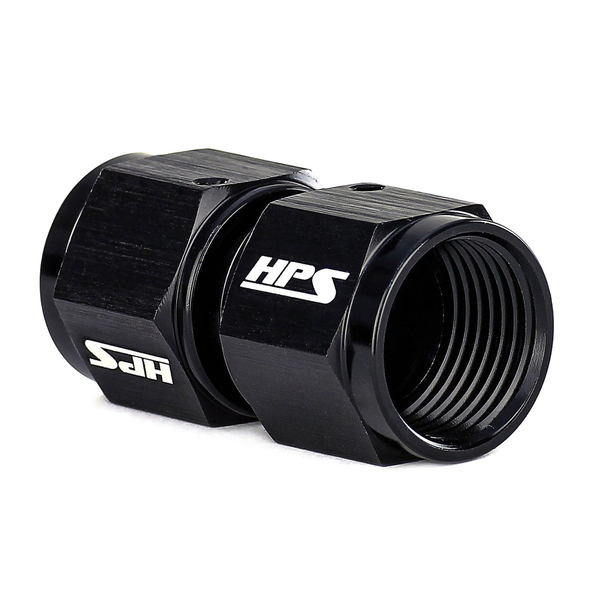 HPS AN Female to Female Swivel Coupling Adapter Fitting, Straight, AN -10, Black Aluminum