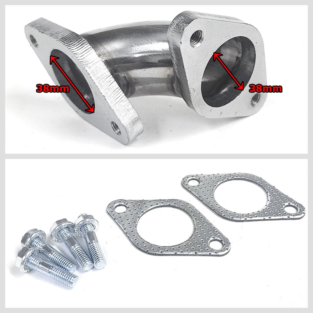 Universal 35/38mm 90Degree Wastegate Elbow Extension Relocator Adapter Pipe Tube