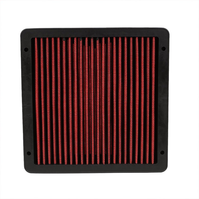 Red High Flow Cotton Washable/Reusable Drop-In Panel Air Filter For 02-07 Lancer-Performance-BuildFastCar
