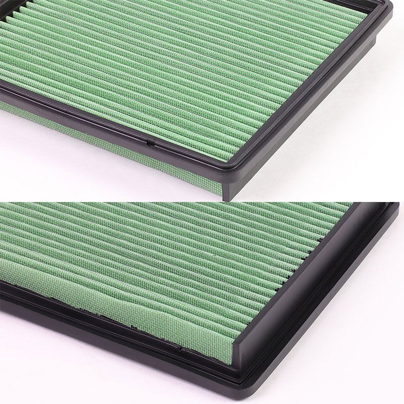 Green High Flow Washable/Reusable Drop-In Panel Air Filter For 08-14 Avenger-Performance-BuildFastCar