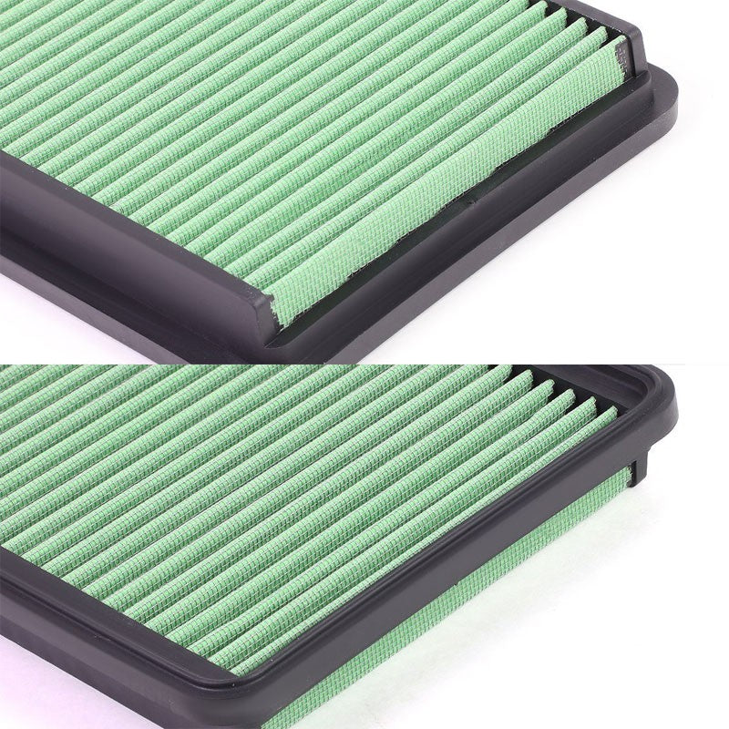 Green High Flow Direct Replacement Drop-In Panel Air Filter For 05-09 Tucson-Performance-BuildFastCar