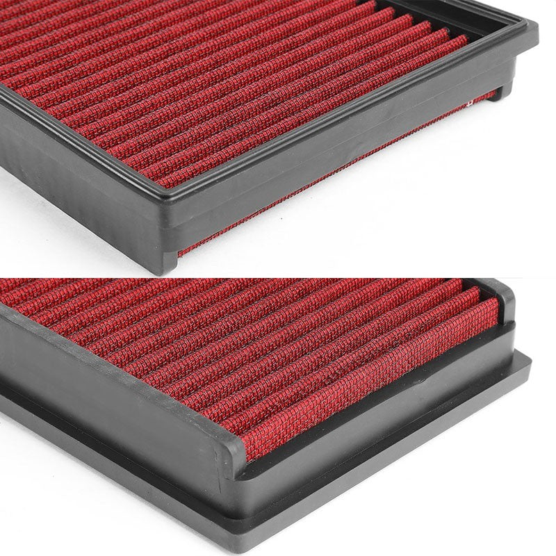 Red High Flow Cotton OE Style Drop-In Panel Air Filter For 07-13 Nissan Qashqai-Performance-BuildFastCar