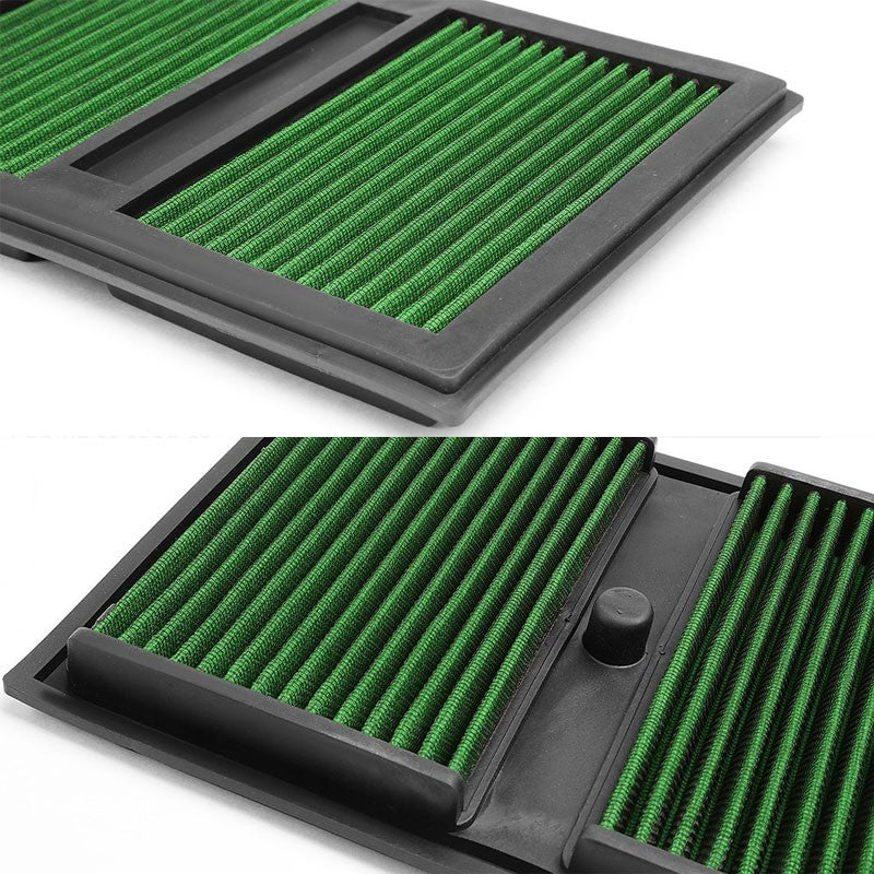 Green High Flow Cotton OE Style Drop-In Panel Air Filter For 12-16 Benz E350-Performance-BuildFastCar
