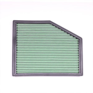Green High Flow Cotton Airbox Drop-In Panel Air Filter For 04-07 525i 2.5L 3.0L-Performance-BuildFastCar