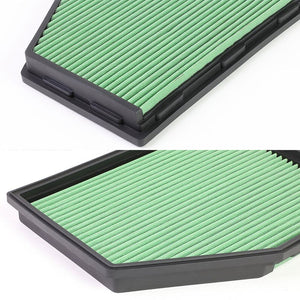 Green High Flow Cotton Airbox Drop-In Panel Air Filter For 04-07 525i 2.5L 3.0L-Performance-BuildFastCar