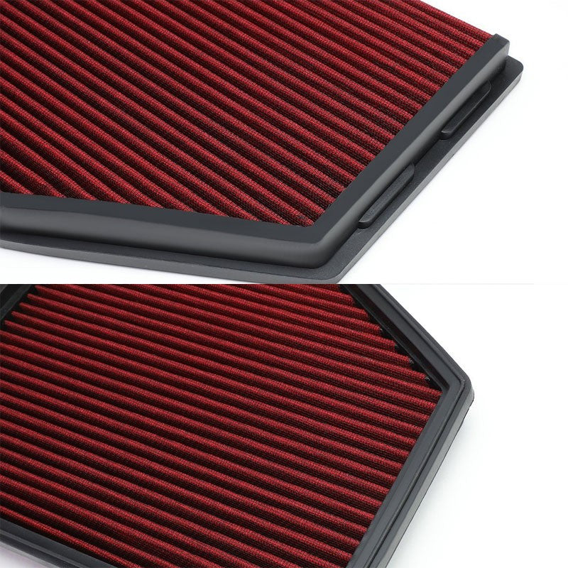 Red High Flow Direct Replace Drop-In Panel Air Filter For 04-07 525i 2.5L 3.0L-Performance-BuildFastCar