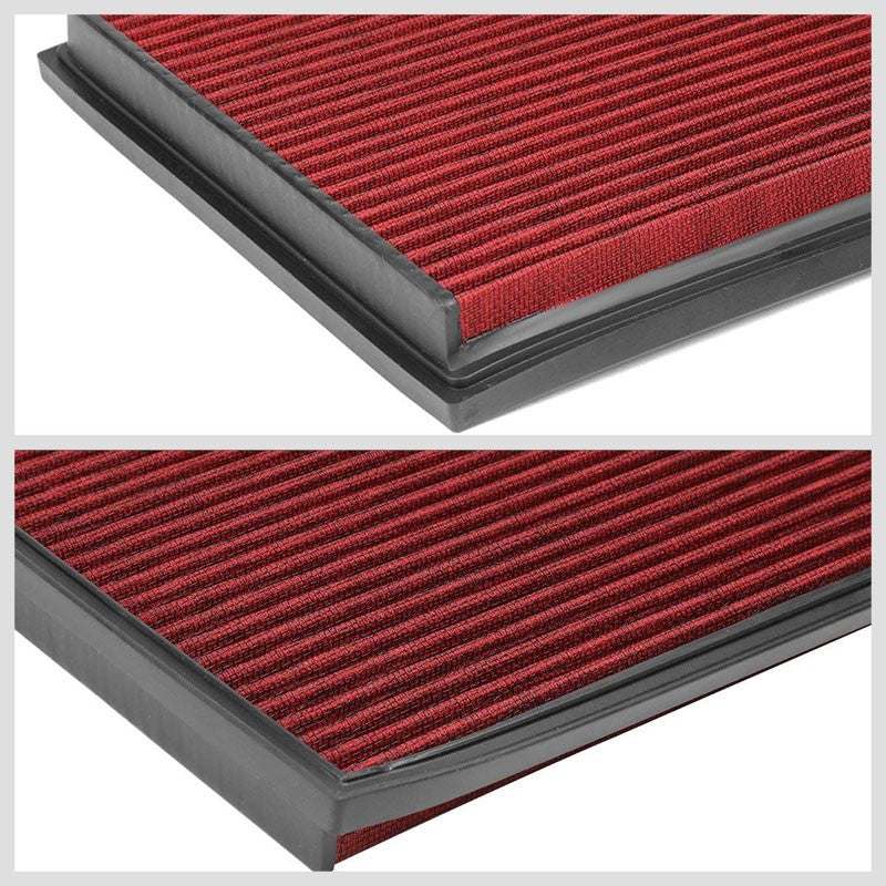 Red High Flow Performance OE Drop-In Panel Air Filter For BMW 535i 3.0L Turbo-Performance-BuildFastCar