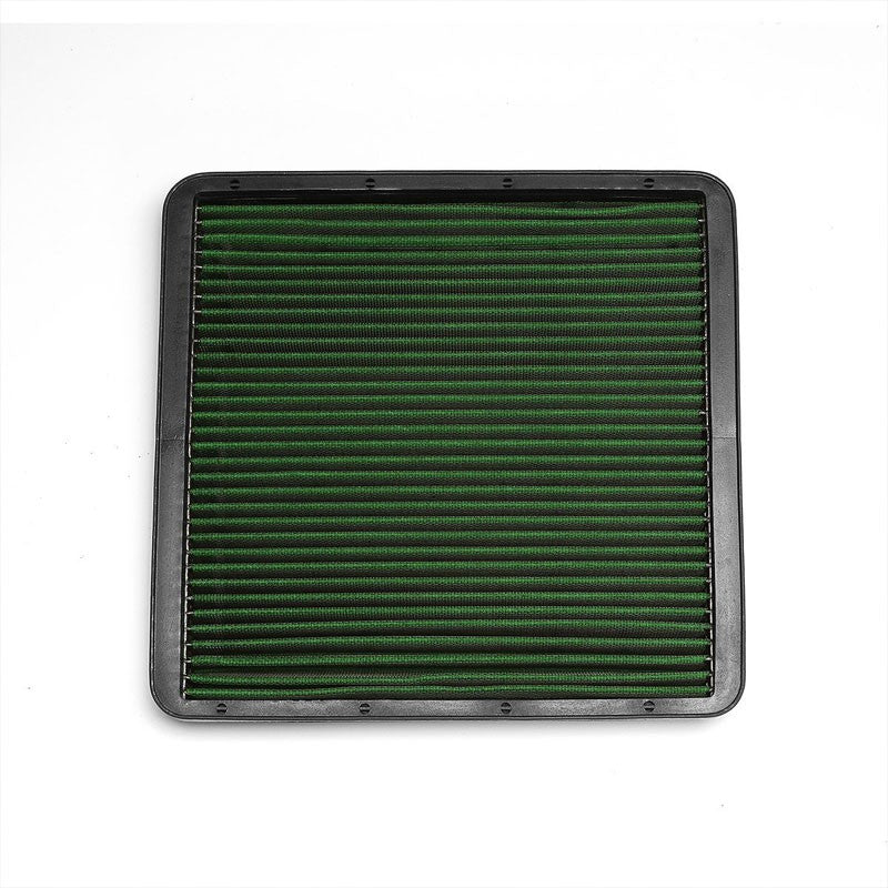 Green High Flow Cotton Gauze Drop-In Panel Air Filter For 09-17 F-150 2.7L-6.2L-Performance-BuildFastCar